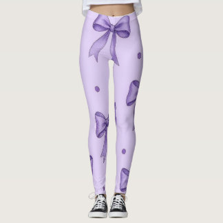 Leggings con Estampado de Lazo Lavanda