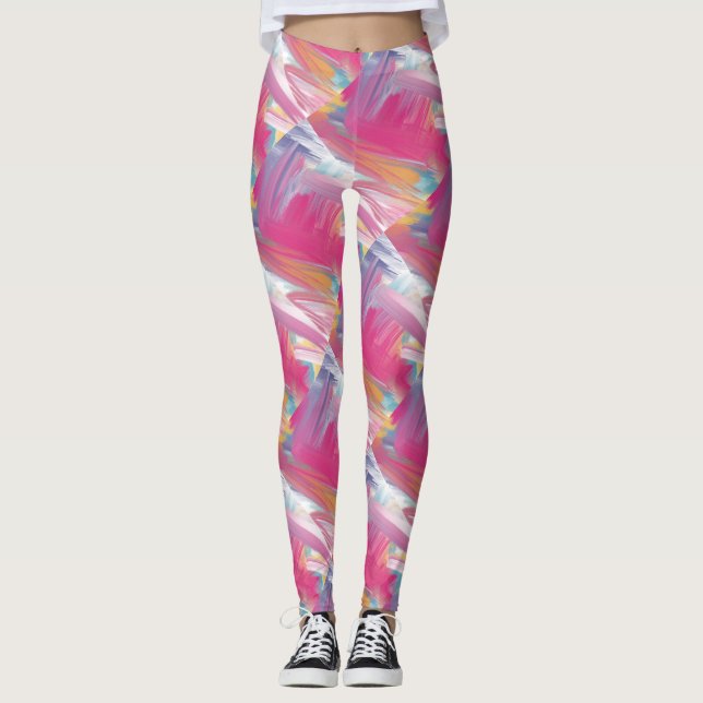 Leggings con Estampado de Pincelada Áspera Moderna (Anverso)