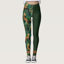 Leggings con estampado de tigre y colorblock selva