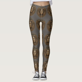 Leggings con estampado total de Medusa de bronce