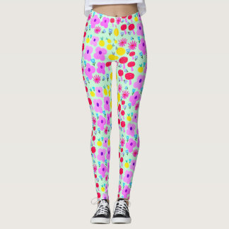 Leggings con estampado total de pompoms botánicos
