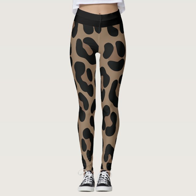 Leggings con fondo de estampado de piel de leopard (Anverso)