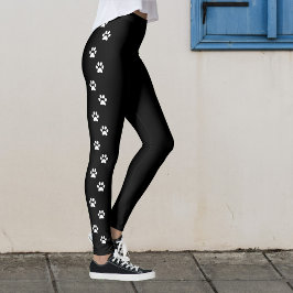 Leggings con franja lateral de huellas de patas Ne