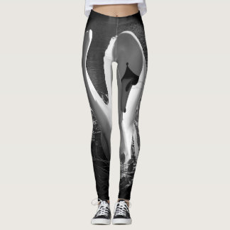 Leggings Con imagen estilizada blanco y negro del cisne