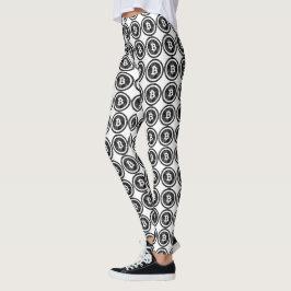 Leggings con Logo de Moneda Negra en Distress de B