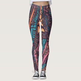 Leggings con motivos multicolores