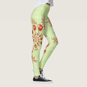 Leggings Con mucho amor Corazón Rojo Amarillo Arte Fractal