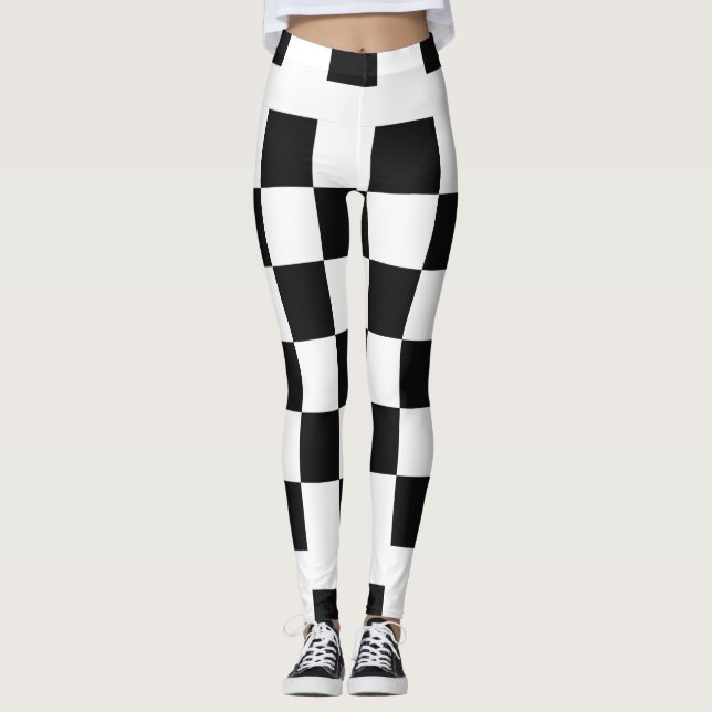 Leggings con negro y blanco verificado (Anverso)