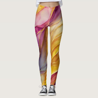 Leggings con olas de color vibrante
