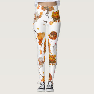 Leggings con patrón de bosque otoñal acogedor - Ot