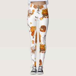 Leggings con patrón de bosque otoñal acogedor - Ot