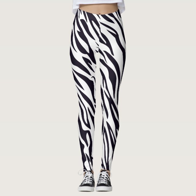 Leggings con patrón de estampado de cebra de monta (Anverso)