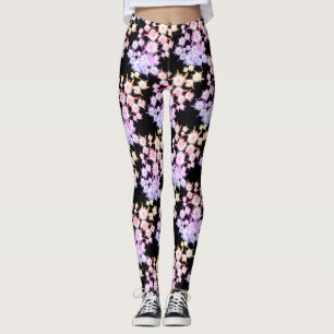 Leggings con patrón de flores de higos ácidos funk