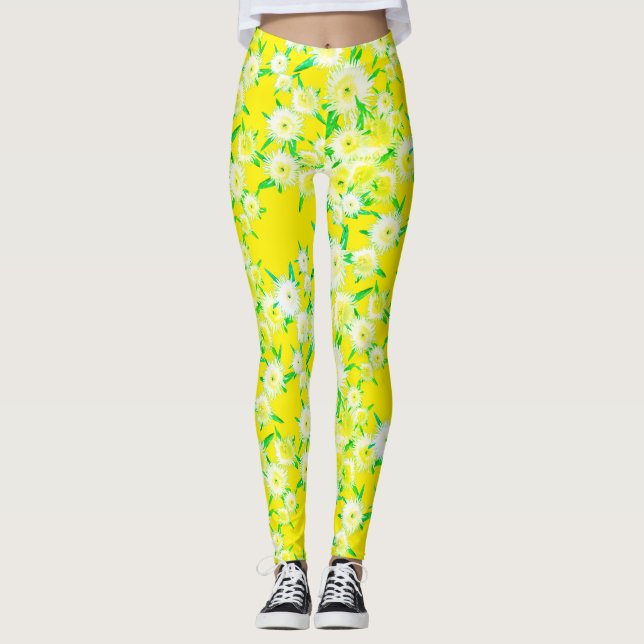 Leggings con patrón de flores de higos agrios funk (Anverso)