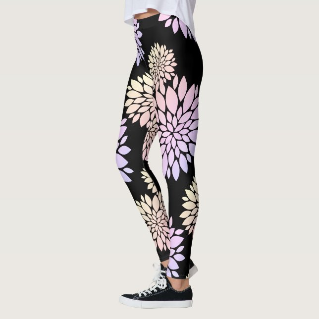 Leggings con patrón de flores de pétalos de pastel (Izquierda)