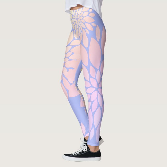 Leggings con patrón de flores de pétalos de pastel (Izquierda)