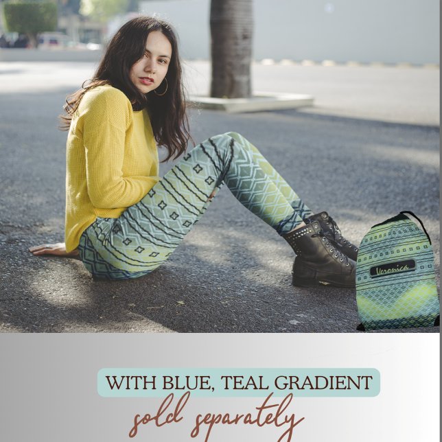 Leggings con Patrón de Gradiente Verde Azul (blue green mix pattern gradient leggings)