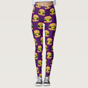 Leggings con patrón de hamburguesa con queso