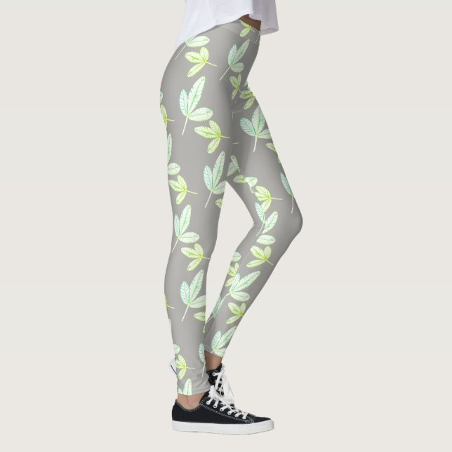 Leggings con patrón de hoja de higo funky (Derecha)