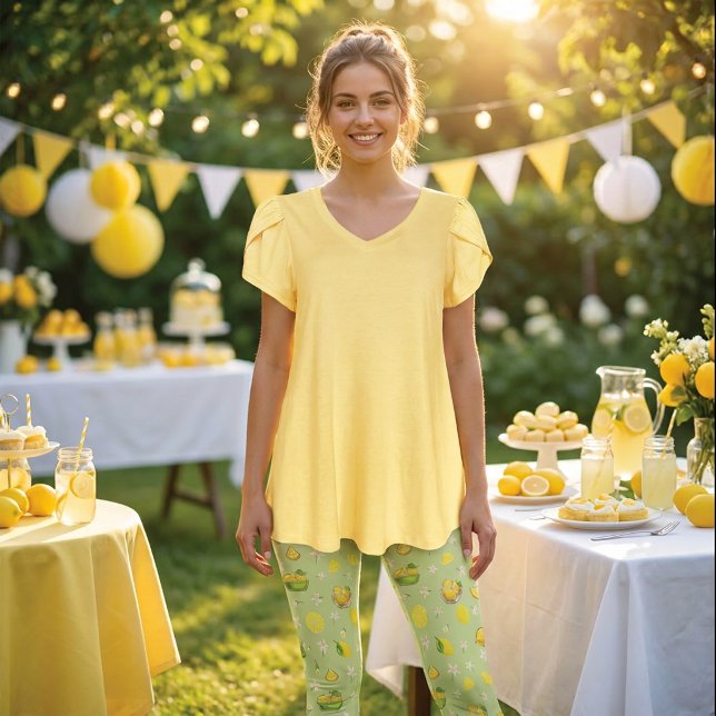 Leggings con patrón de limón de verano (Subido por el creador)