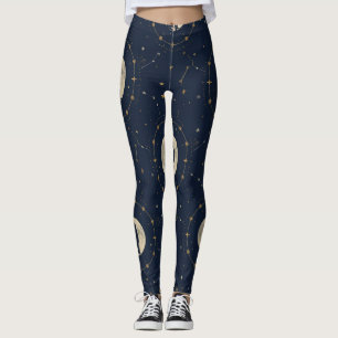 Leggings con patrón de Lobo Aullador Celestial de
