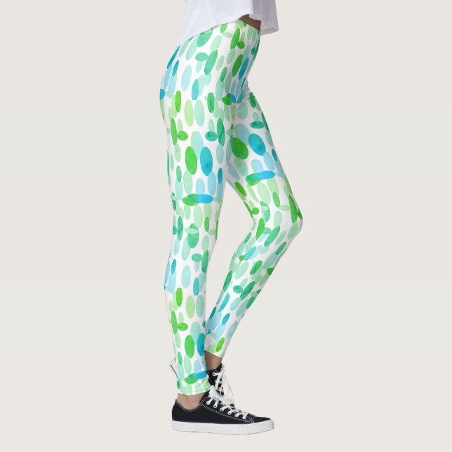 Leggings con patrón de manchas ovaladas azules tur (Derecha)