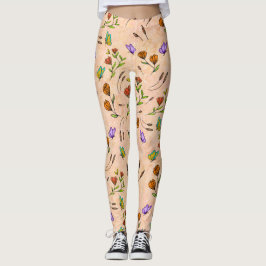 Leggings con patrón de mariposa floral Whimsy Bloo