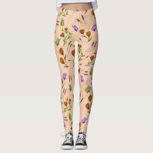Leggings con patrón de mariposa floral Whimsy Bloo