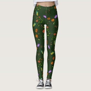 Leggings con patrón de mariposa floral Whimsy Bloo