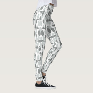 Leggings con patrón de óvalos felices grises