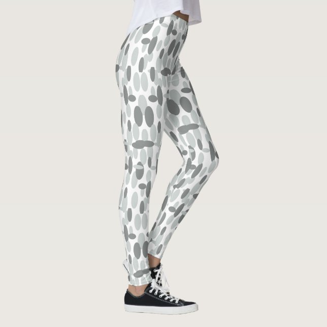 Leggings con patrón de óvalos felices grises (Derecha)