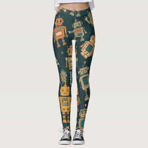 Leggings con Patrón de Robot – Regalo para Jóvenes