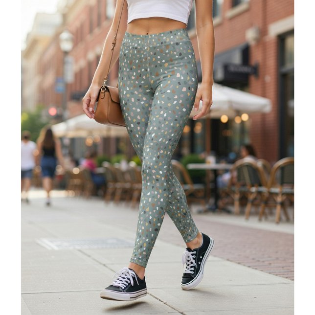 Leggings con patrón de terrazzo gris moderno (Subido por el creador)