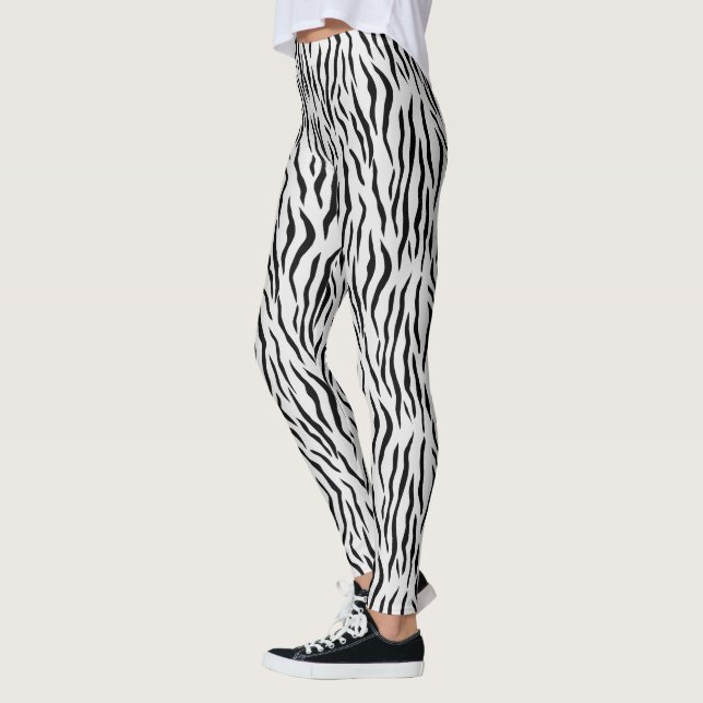 Leggings con patrón de tigre blanco salvaje modern (Izquierda)