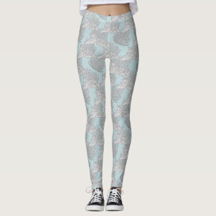 Leggings con patrón de tigre de la jungla azul