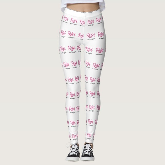 Leggings con Patrón Rebelde y Hermoso (Anverso)