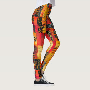 Leggings con patrón tribal africano