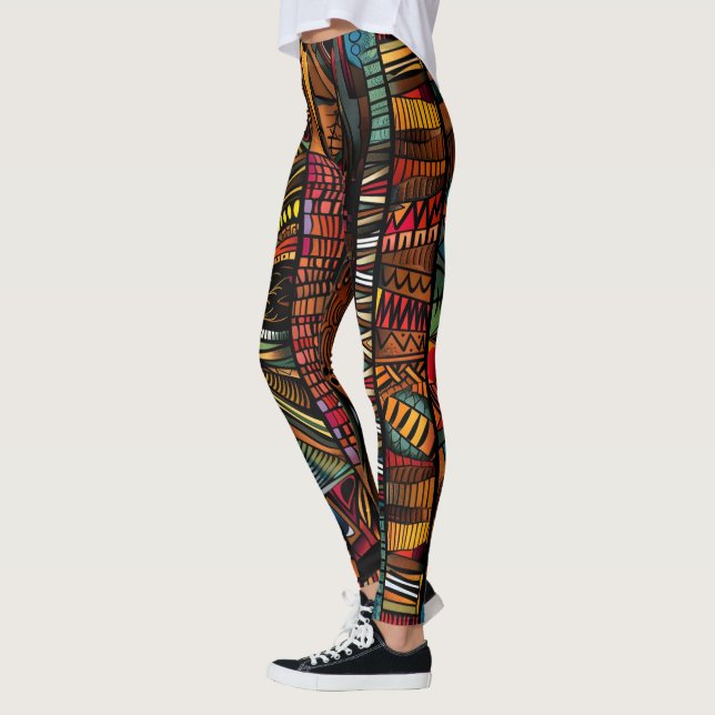 Leggings con patrón tribal africano (Izquierda)