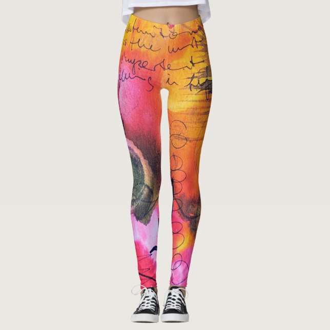 leggings con pintura original digital, abstracto (Anverso)