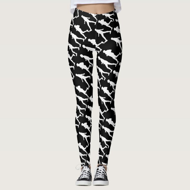Leggings con siluetas de personas haciendo jogging (Anverso)