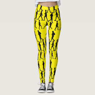 Leggings con siluetas de personas haciendo jogging
