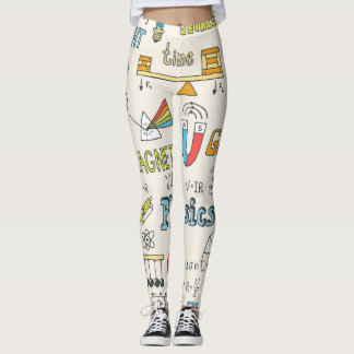 Leggings Conceptos físicos, estilo vintage dibujado a mano.