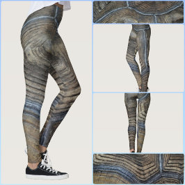 Leggings Concha de tortuga gris y marrón Patrón natural con