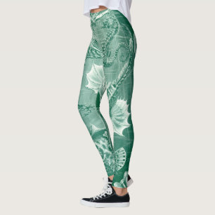 Leggings Conchas y peces Teleostei vintage de Ernst Haeckel