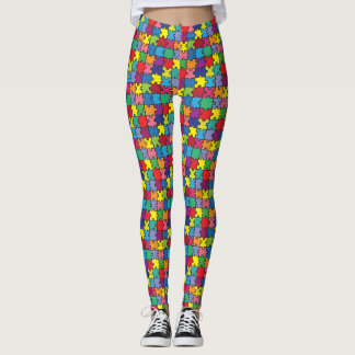 Leggings Conciencia colorida del autismo del pedazo del