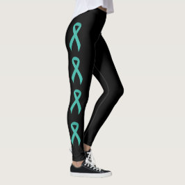 Leggings Concienciación sobre el soporte de cinta verde azu
