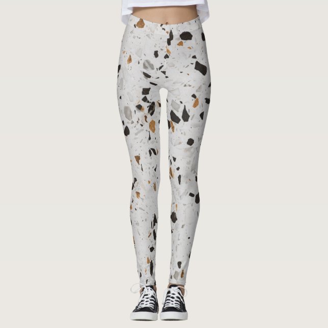 Leggings Concierto de Terrazzo: Diseño abstracto de época (Anverso)