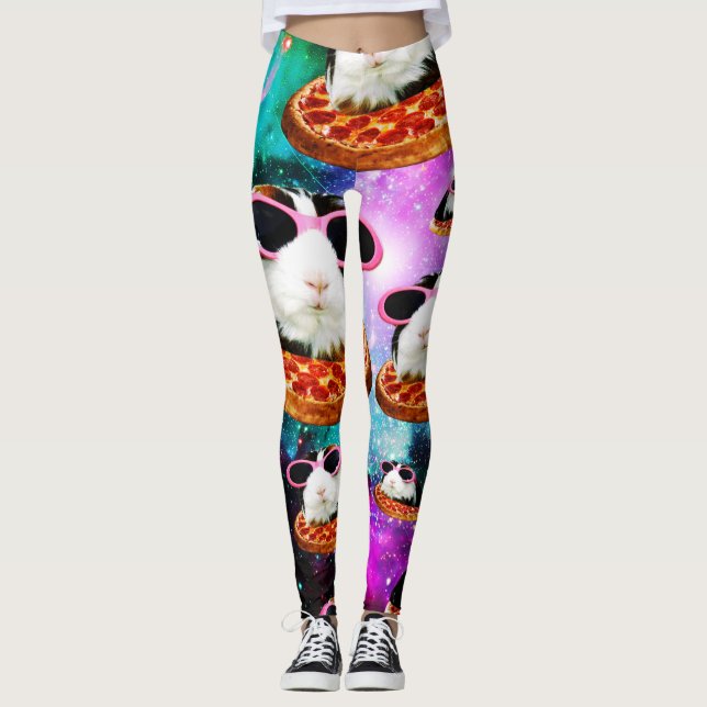 Leggings Conejillo de indias de espacio divertido (Anverso)