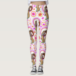 Leggings Conejito Espumoso En Naranja Y Rosa
