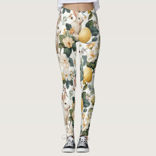 Leggings Conejo de Pascua Floral Vintage (7)